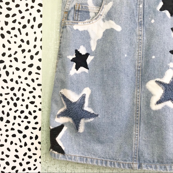 SOLD Denim Star Patchwork Overall Dress Pinafore - Picture 3 of 8